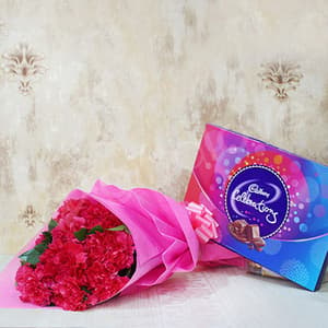 12 Pink Carnations n Cadbury